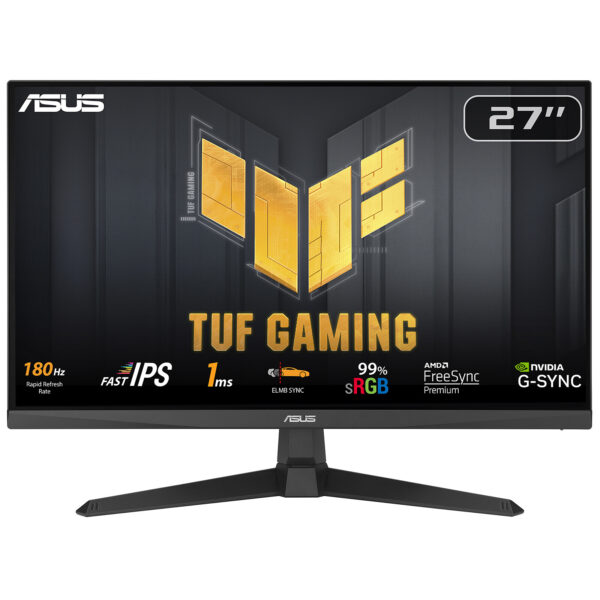 ASUS TUF Gaming VG279Q3A 27" FHD 1080p 1ms (gris à gris) 16/9 IPS 180 Hz FreeSync G-SYNC EMLB 99% sRGB