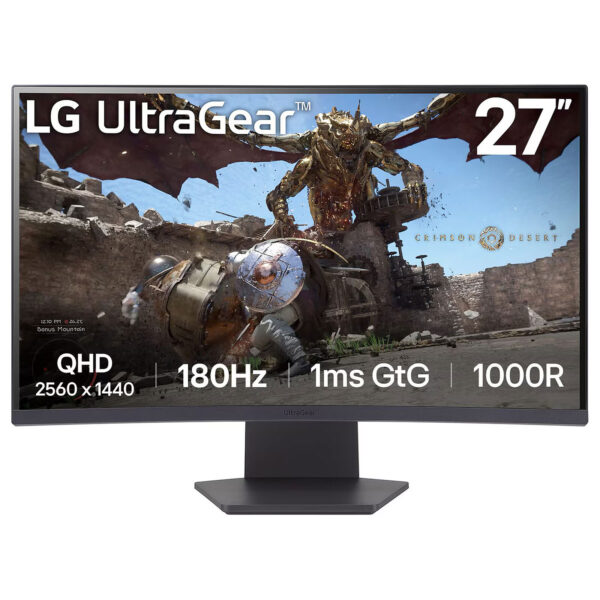 LG 27" LED - UltraGear 27GS60QC-B 2k 1Ms 180Hz 1000R 99% sRGB HDR