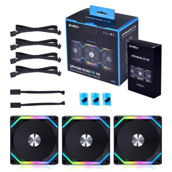 Lian Li UNI FAN SL120 V2 RGB PWM x3 – Image 2