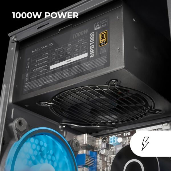 Mars Gaming MPB1000 1000W GOLD 80 plus Modulaire ATX 3.1 PCIe 5.1 – Image 5