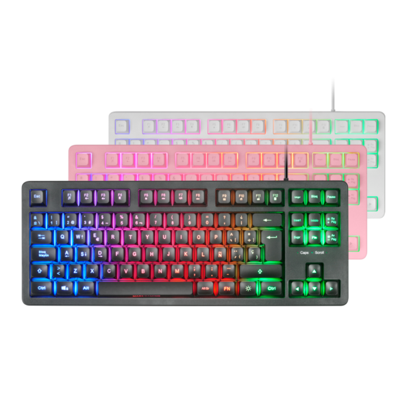 Clavier Mars Gaming TKL MK023 Noir, Blanc / Membrane technologie H-Mech RED