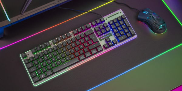 Clavier Mars Gaming MK220 Noir, Blanc , Antighosting H-Mech, FRGB Rainbow et Halo / Membrane – Image 3