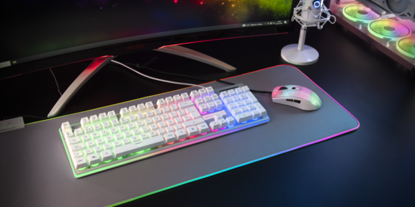 Clavier Mars Gaming MK220 Noir, Blanc , Antighosting H-Mech, FRGB Rainbow et Halo / Membrane – Image 2