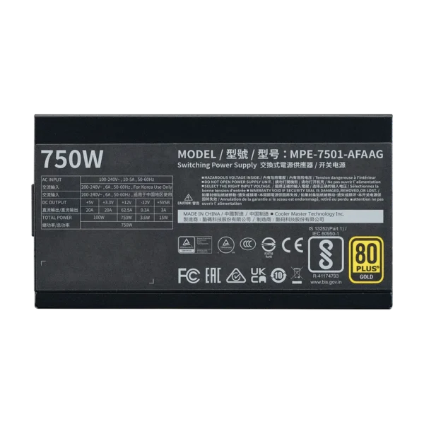 COOLERMASTER MWE GOLD V2 FM 750W – Image 2