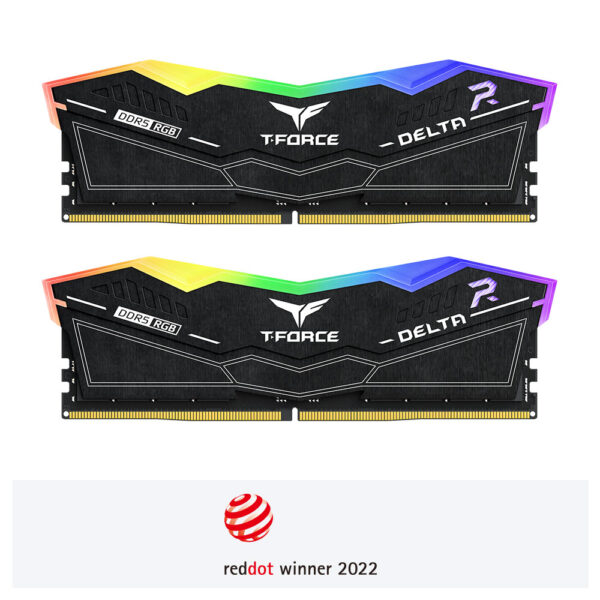 TEAMGROUP 32GB (2x16GB) 6400MHz T-Force Delta RGB DDR5 CL38 Intel XMP 3.0 / AMD EXPO Black