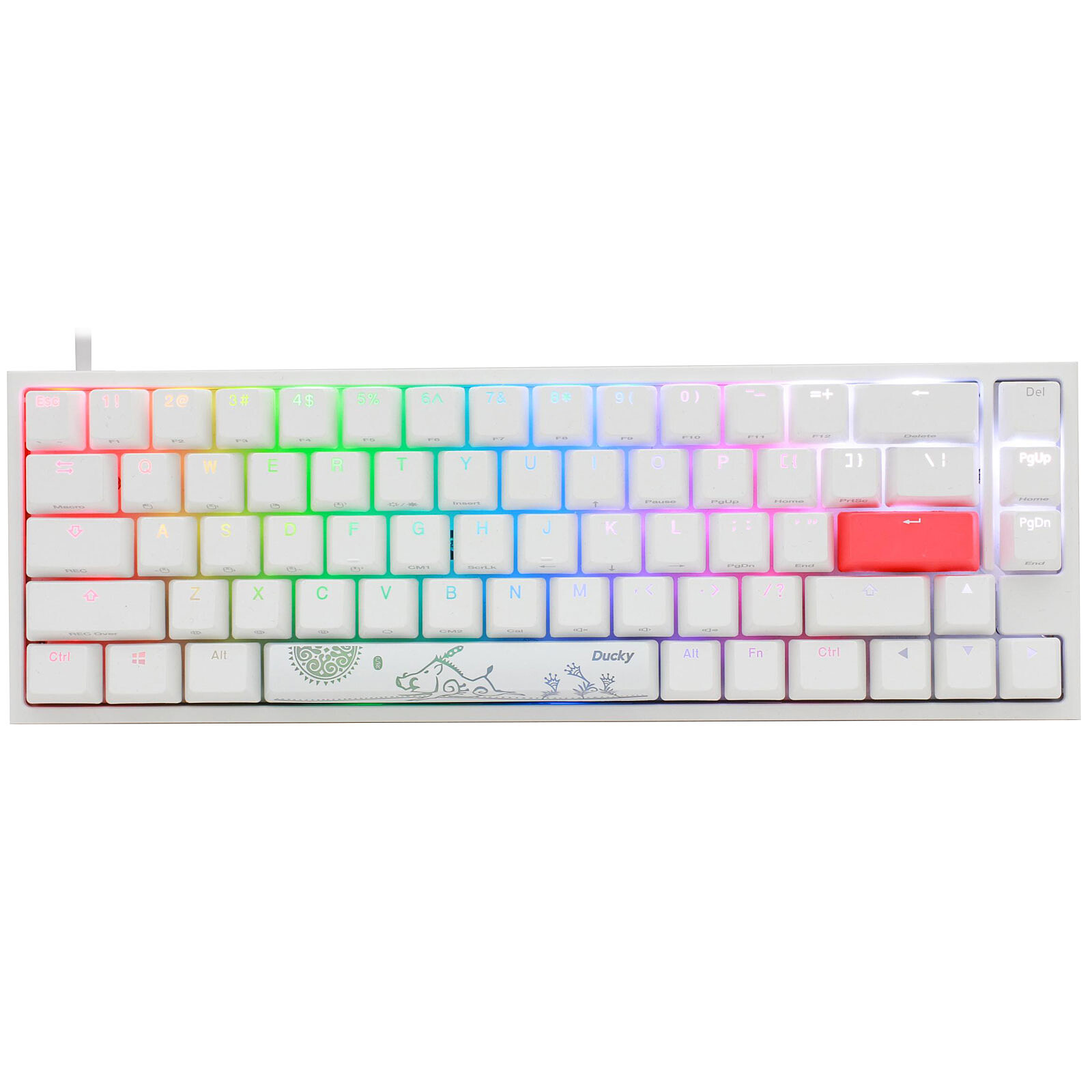 Ducky One 2 SF Gaming Keyboard, MX-Blue, RGB LED - WHITE ( AZERTY ) OPEN BOX – Image 2