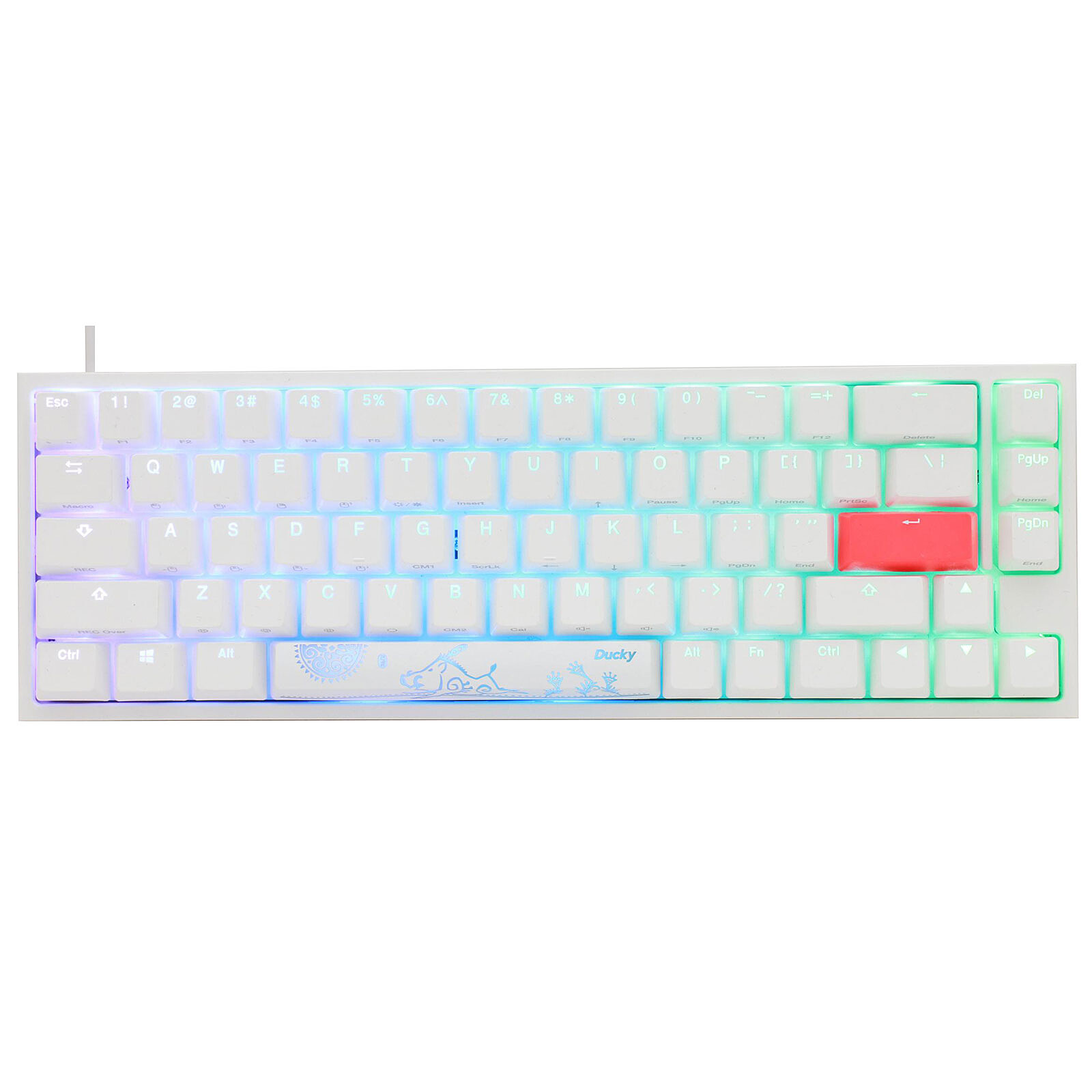 Ducky One 2 SF Gaming Keyboard, MX-Blue, RGB LED - WHITE ( AZERTY ) OPEN BOX – Image 4