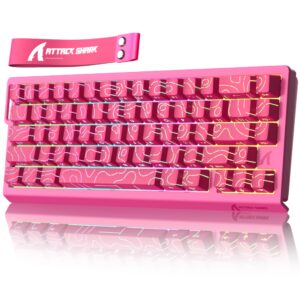 ATTACK SHARK X68 HE Rapid Trigger Keyboard Magnetic Switch Red Rose Contour