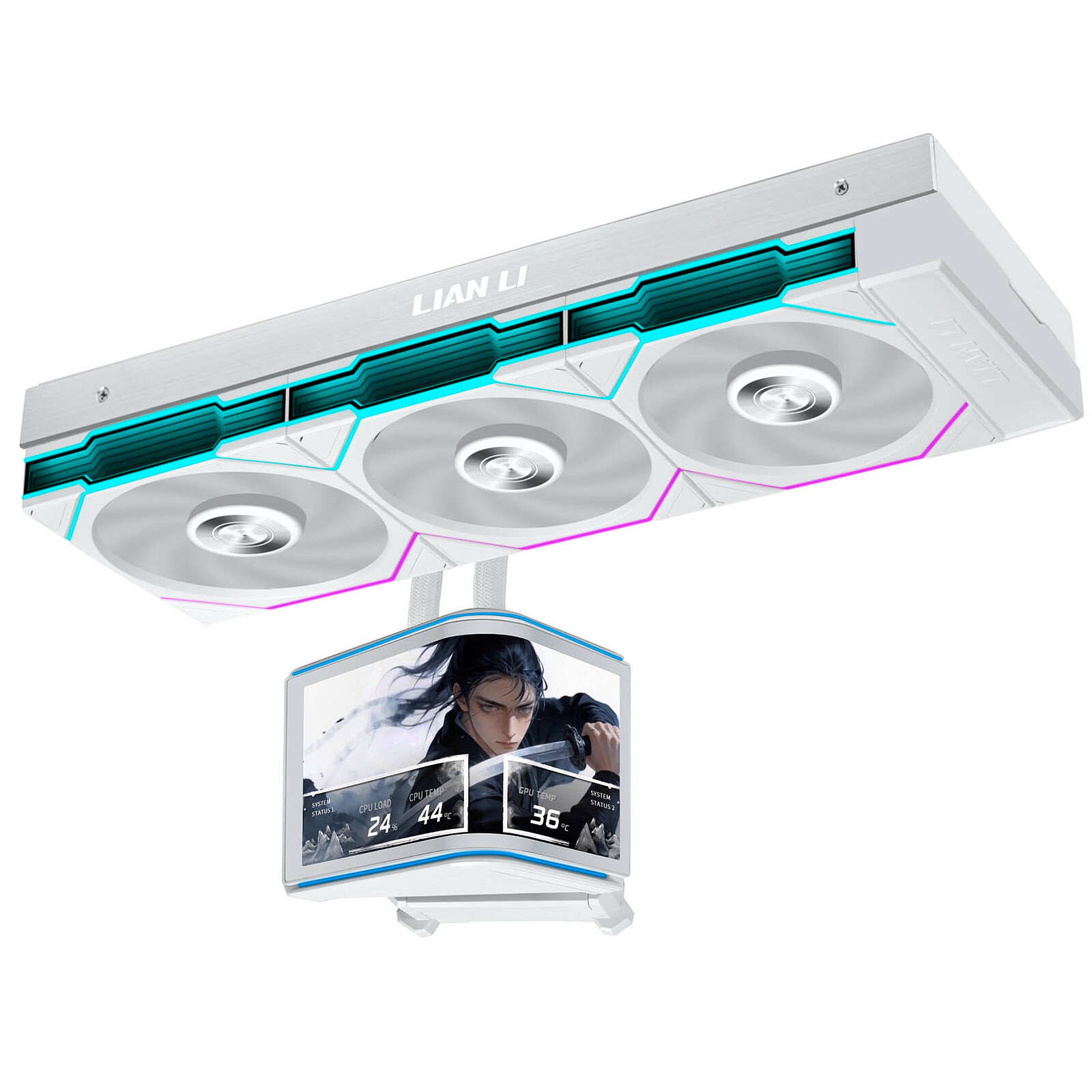 Watercooling Lian Li HydroShift II OLED Curved 360 noir et blanc